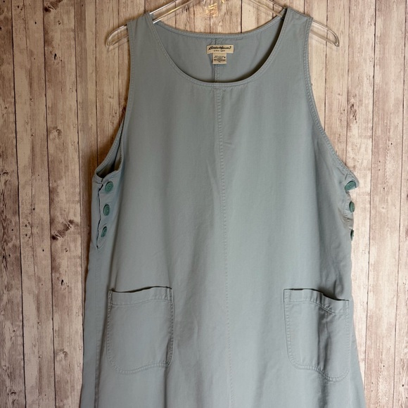 Eddie Bauer Cotton Tencel Sleeveless Jumper Dress Light Blue XL - Picture 2 of 7